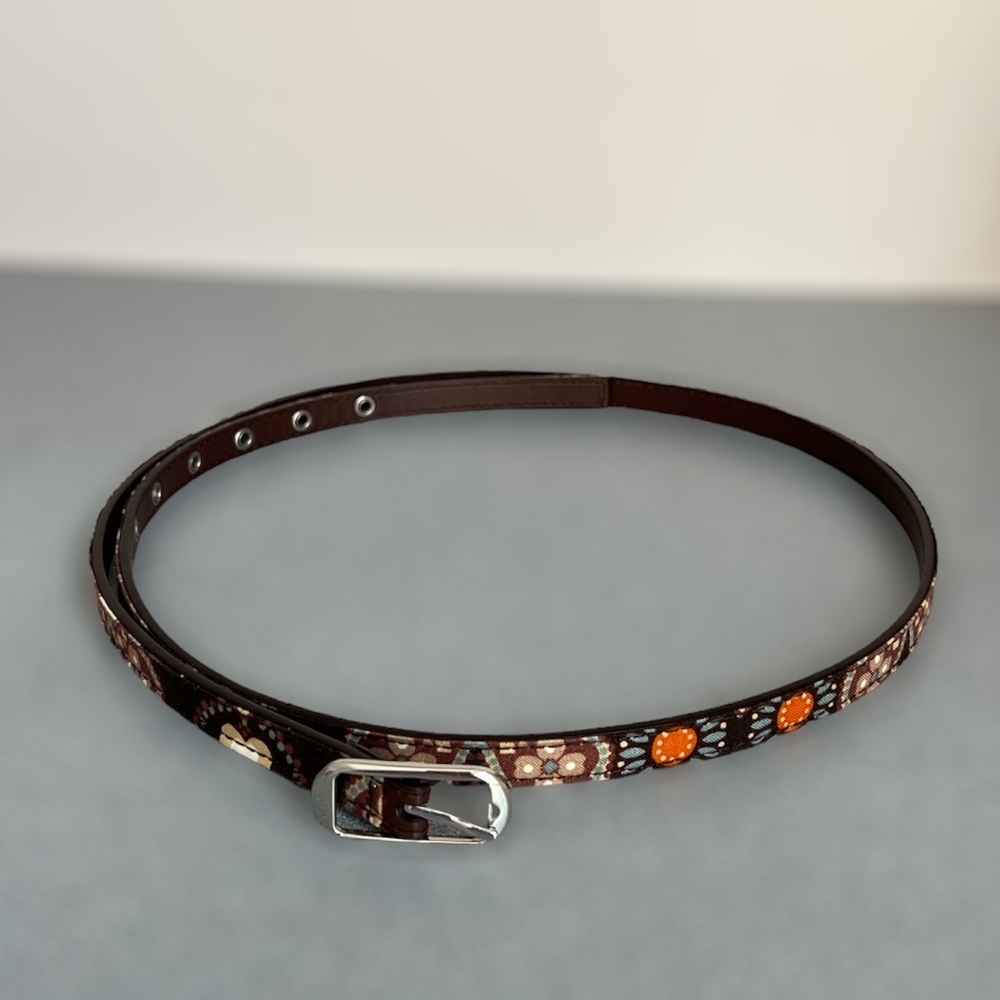 Brown/Orange/Blue Pattern Belt, Large